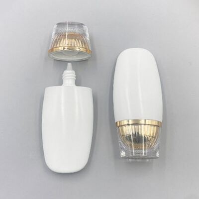 50 ml ovale vorm luxe goud zonnebrandcrème fles - High-End cosmetische plastic fles voor huidverzorging
