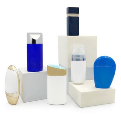 50 ml ovale vorm luxe goud zonnebrandcrème fles - High-End cosmetische plastic fles voor huidverzorging