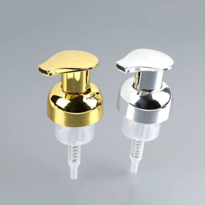 40 mm 42 mm volle-lichaam elektroplateerde schuimpomp dispensator met hoge schuimuitgang voor premium gezichtsreinigers