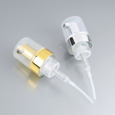 40 mm 42 mm volle-lichaam elektroplateerde schuimpomp dispensator met hoge schuimuitgang voor premium gezichtsreinigers