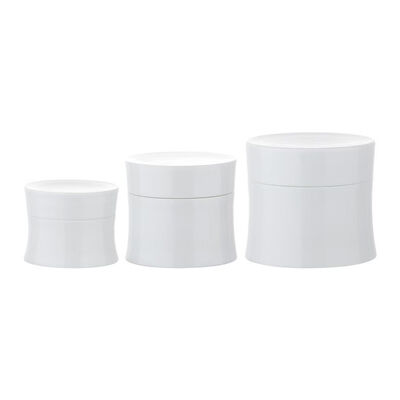 Groothandel 15 g 30 g 50 g dubbele plastic crème pot met voedselkwaliteit PP voor huidverzorging en cosmetische crèmes