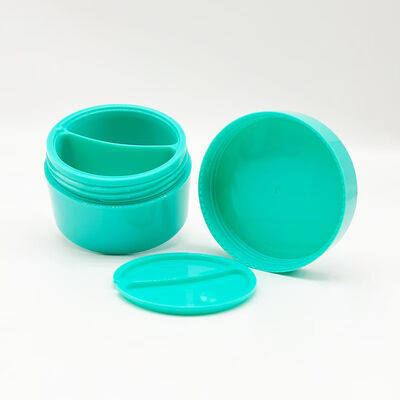 Groothandel 50+50 g dubbele raster plastic PP-crème pot met dubbele raster gescheiden opslag voor huidverzorgingsproducten