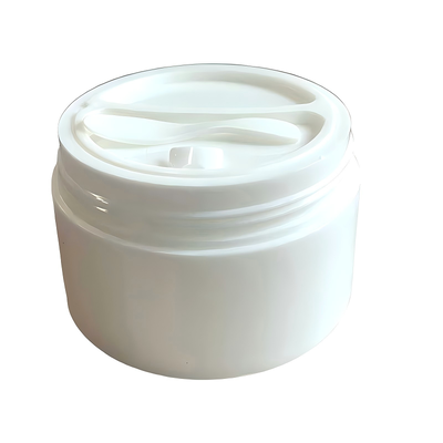 Groothandel 50+50 g dubbele raster plastic PP-crème pot met dubbele raster gescheiden opslag voor huidverzorgingsproducten