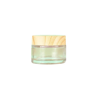 5g 10g 15g 30g 50g lege glazen potten met bevroren crème hervulbare cosmetica natuurlijke hout lekvrije reisopslagcontainers voor oogcrème gezicht masker huidverzorging
