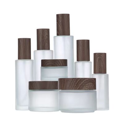 5g 10g 15g 30g 50g Lege Matglas Crème Potten Cosmetische Natuurlijke Houten Containers voor Oogcrème Gezichtsmasker