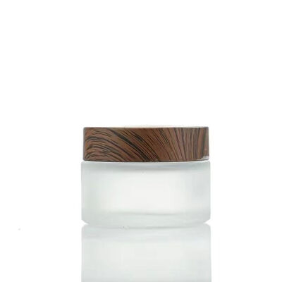 5g 10g 15g 30g 50g Lege Matglas Crème Potten Cosmetische Natuurlijke Houten Containers voor Oogcrème Gezichtsmasker