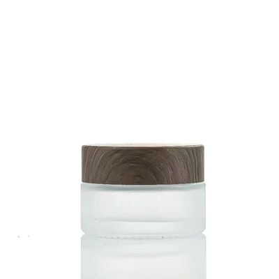 5g 10g 15g 30g 50g Lege Matglas Crème Potten Cosmetische Natuurlijke Houten Containers voor Oogcrème Gezichtsmasker