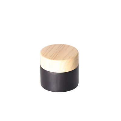 5g 10g 15g 30g 50g Lege Matglas Crème Potten Cosmetische Natuurlijke Houten Containers voor Oogcrème Gezichtsmasker