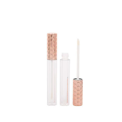 Groothandel 4,5 ml plastic lipgloskokers met gouden dop en witte kwast voor lege cosmetische verpakking