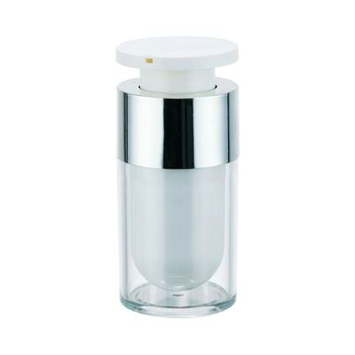 Hartvormige acrylische luchtloze cosmetische fles met hoge kwaliteit voor huidverzorging Aanpasbaar in 15 ml 30 ml 50 ml